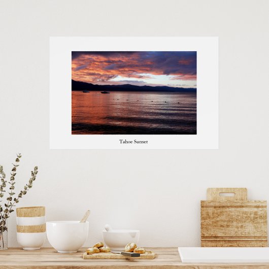 Poster Coucher de soleil de Tahoe (Cuisine)