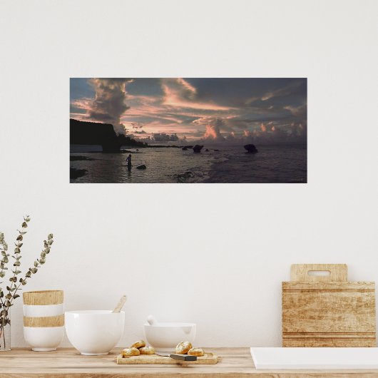 Poster Coucher de soleil de Tarague (Cuisine)