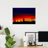 Poster Coucher de soleil de Yellowstone (Bureau à domicile)