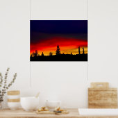 Poster Coucher de soleil de Yellowstone (Cuisine)