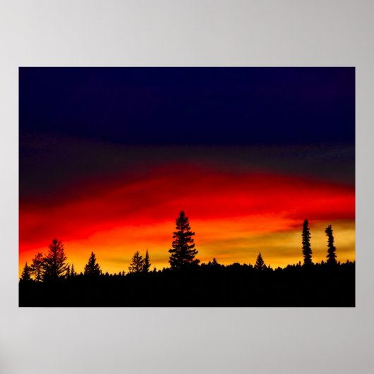 Poster Coucher de soleil de Yellowstone (Devant)