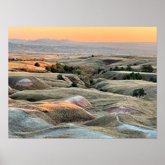 Poster Coucher de soleil des Badlands (Devant)