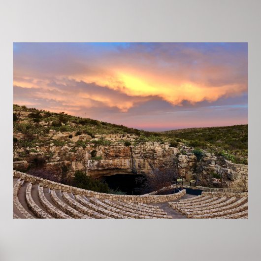 Poster Coucher de soleil des cavernes Carlsbad (Devant)