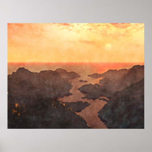 Poster Coucher de soleil des îles tropicales (Devant)