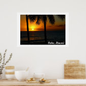 Poster Coucher de soleil d'Hawaii (Cuisine)