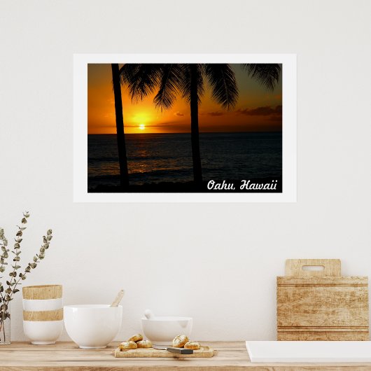 Poster Coucher de soleil d'Hawaii (Cuisine)