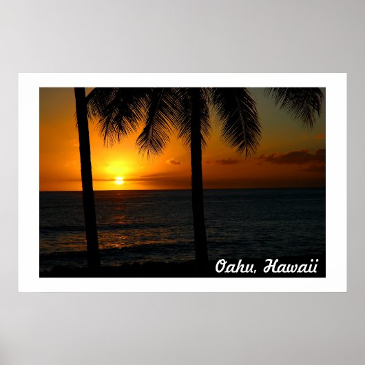 Poster Coucher de soleil d'Hawaii (Devant)