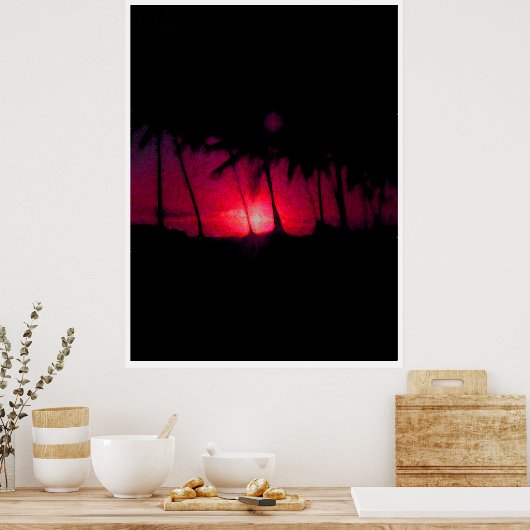 Poster Coucher de soleil d'Hawaii (Cuisine)