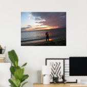 Poster Coucher de soleil d'Hawaii et deux lunes de miel (Bureau à domicile)