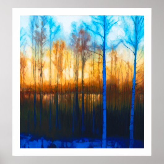 Poster Coucher de soleil d'hiver sur le lac Siljan (Devant)