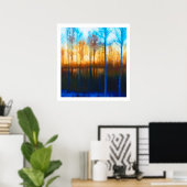 Poster Coucher de soleil d'hiver sur le lac Siljan (Bureau à domicile)