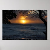 Poster Coucher de soleil d'Oahu (Devant)
