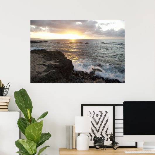 Poster Coucher de soleil d'Oahu (Bureau à domicile)