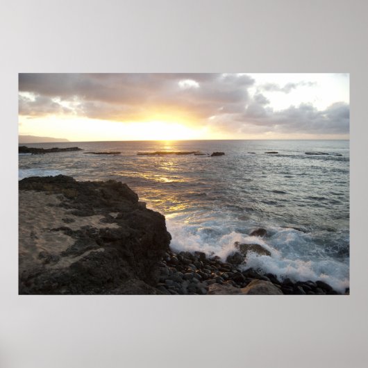 Poster Coucher de soleil d'Oahu (Devant)