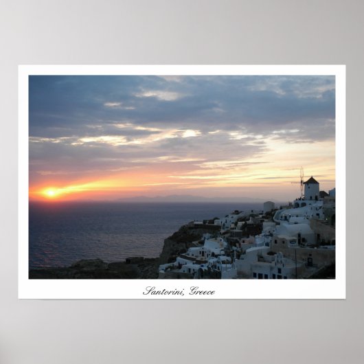 Poster Coucher de soleil d'Oia (Devant)