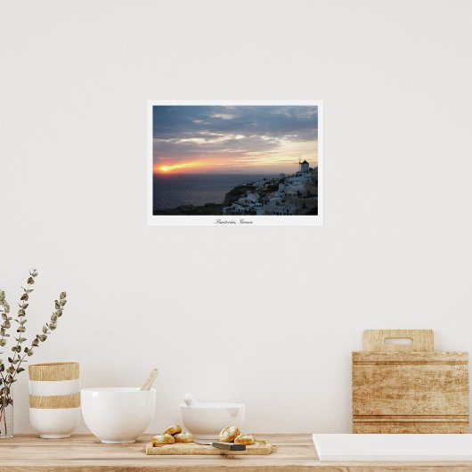 Poster Coucher de soleil d'Oia (Cuisine)