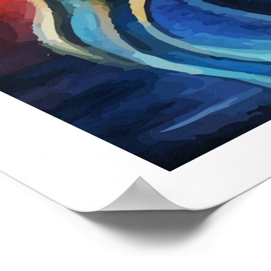 Poster coucher de soleil doré (Coin)