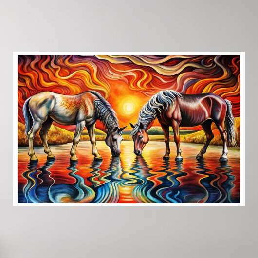 Poster coucher de soleil doré (Devant)