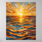 Poster Coucher de soleil doré (Devant)