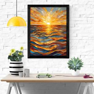 Poster Coucher de soleil doré