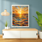 Poster Coucher de soleil doré