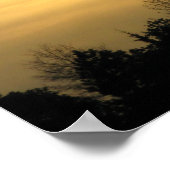 Poster Coucher de soleil doré avec arbres silhoués (Coin)
