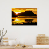 Poster Coucher de soleil doré sur la baie (Cuisine)