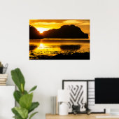 Poster Coucher de soleil doré sur la baie (Bureau à domicile)