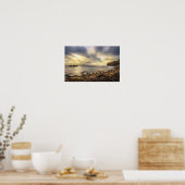 Poster Coucher de soleil doré sur la côte rocheuse – Pays (Cuisine)