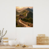Poster Coucher de soleil doré sur la Grande Muraille (Cuisine)