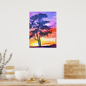 Poster Coucher de soleil Dream paysage aquarelle art (Cuisine)