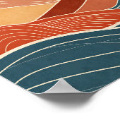 Poster Coucher de soleil du désert moderne du milieu du s (Coin)