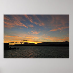 Poster Coucher de soleil du lac Pukaki