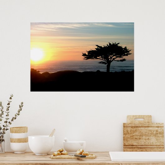 Poster coucher de soleil du pacifique (Cuisine)