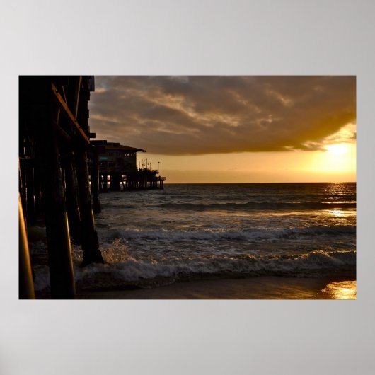 Poster Coucher de soleil du Pacifique à Père Noël Monica (Devant)