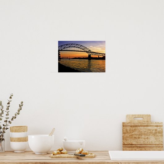 Poster Coucher de soleil du pont Bourne (Cuisine)