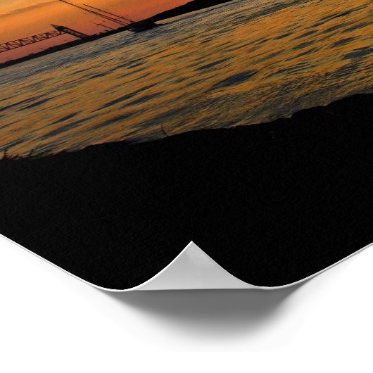 Poster Coucher de soleil du pont Bourne (Coin)