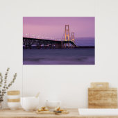 Poster Coucher de soleil du pont Mackinac (Cuisine)