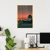 Poster Coucher de soleil du port par Kawase Hasui (Bureau à domicile)