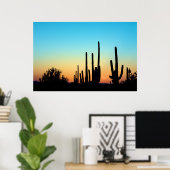 Poster Coucher de soleil du Saguaro (Bureau à domicile)