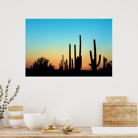 Poster Coucher de soleil du Saguaro (Cuisine)