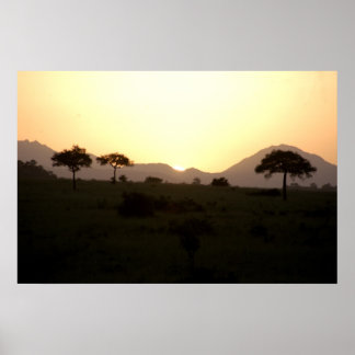 Poster Coucher de soleil en Afrique