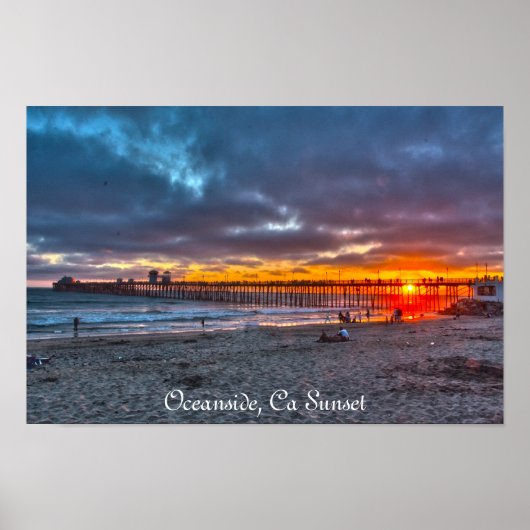 Poster Coucher de soleil en bord de mer (Devant)