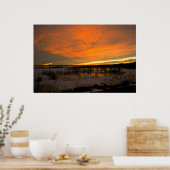 Poster Coucher de soleil en hiver sur le lac Harlan (Cuisine)