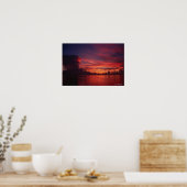 Poster Coucher de soleil en mer avec nuages foncés (Cuisine)