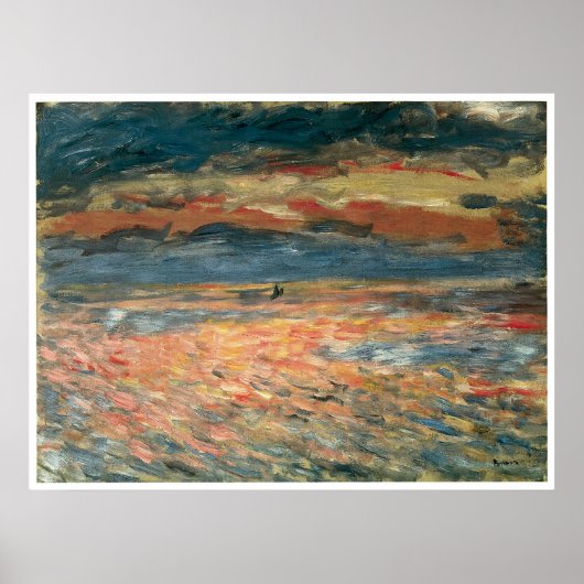 Poster Coucher de soleil en mer, Pierre-Auguste Renoir (Devant)