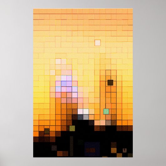 Poster Coucher de soleil en ville (Devant)