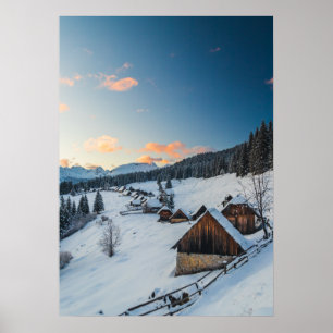 Poster Coucher de soleil époustouflant à Zajamniki, Slové