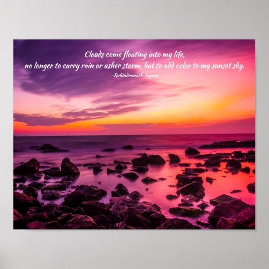 Poster Coucher de soleil époustouflant avec une citation (Devant)