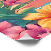 Poster Coucher de soleil et dauphin de l'île tropicale (Coin)